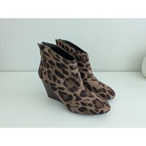 Impo Animal Print Stretch Bootie Wedges Size 7